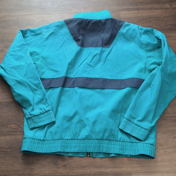 Westmark Imprintables Adult Size Large Green with Blue Vintage Zip Jacket - Picture 7 of 7